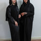 Black Mesh Sleeve Abaya