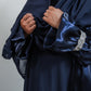 Navy Abaya With Wrist Embellishment