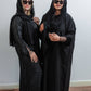Black Mesh Sleeve Abaya