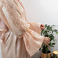 Peach Embellished Sleeved Abaya